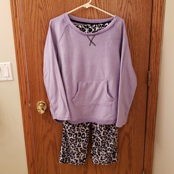 Ladies 2-Piece Fleece Pajama Set - Picture 1 of 6